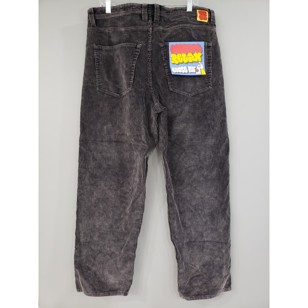 NEW SIZE 34 Empyre Loose Fit Black Acid‎ Wash Corduroy Skate Baggy Jean Pants